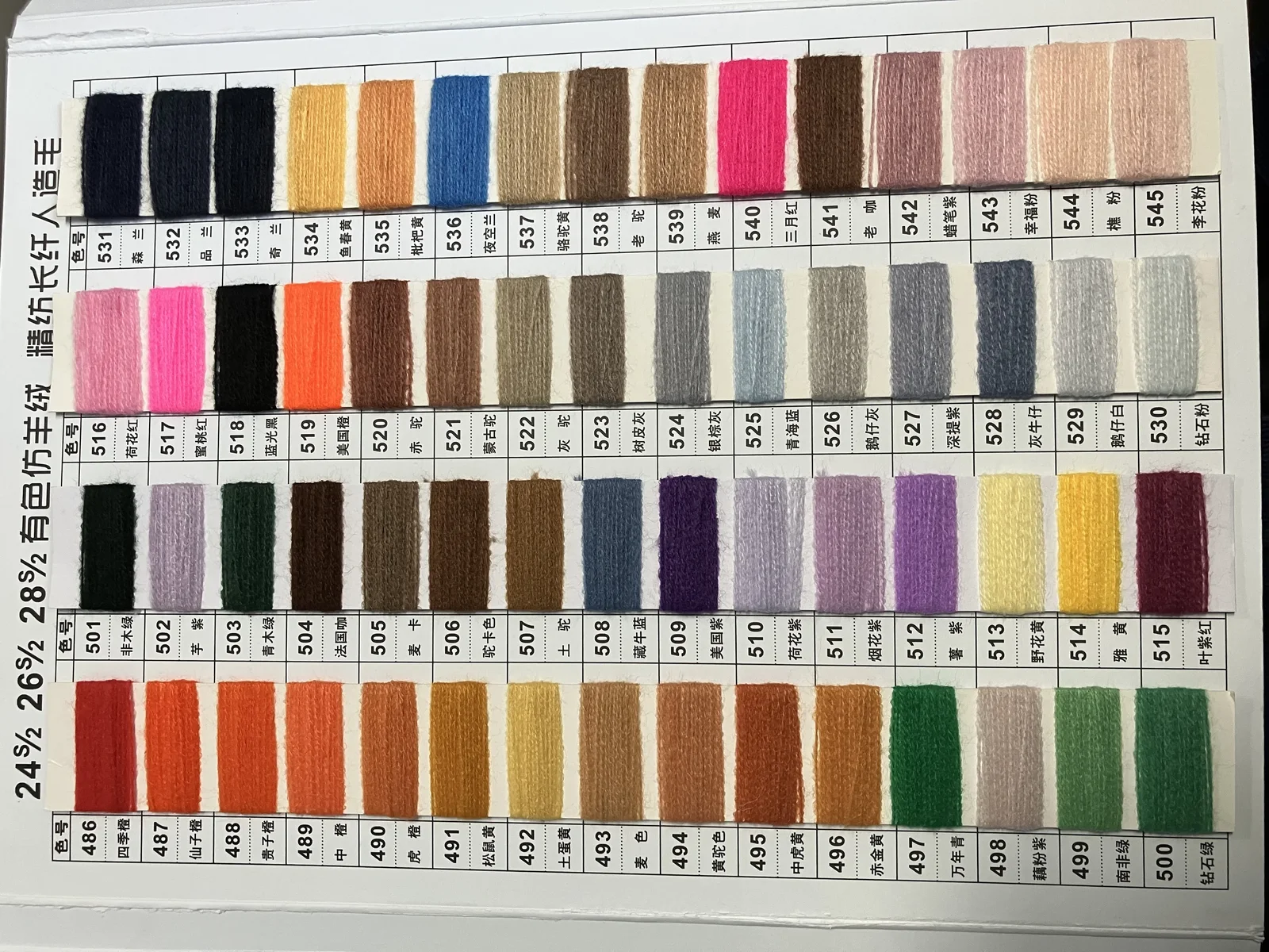 BeanieMaker genuine yarn colour reference photograph; material composition and actual shade availability subject to confirmation